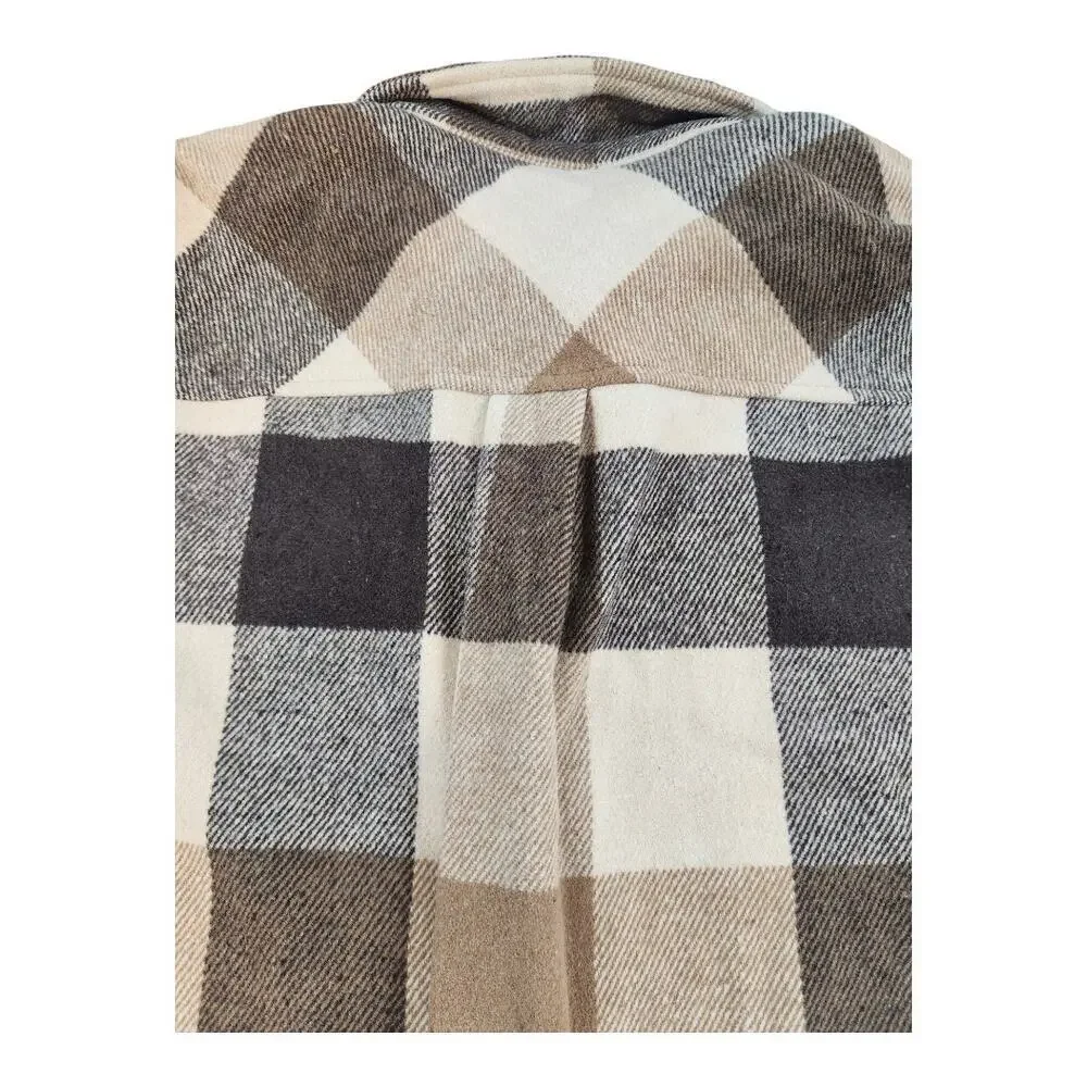 Ott women's shacket sz M/L oversized shirt button front browns‎ lined